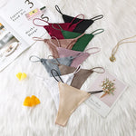 Women Panties G String Sexy Thong Seamless Underwear Ice Silk T Back Butterfly Briefs Girls Low Waist Lingerie Plus Size S-XL