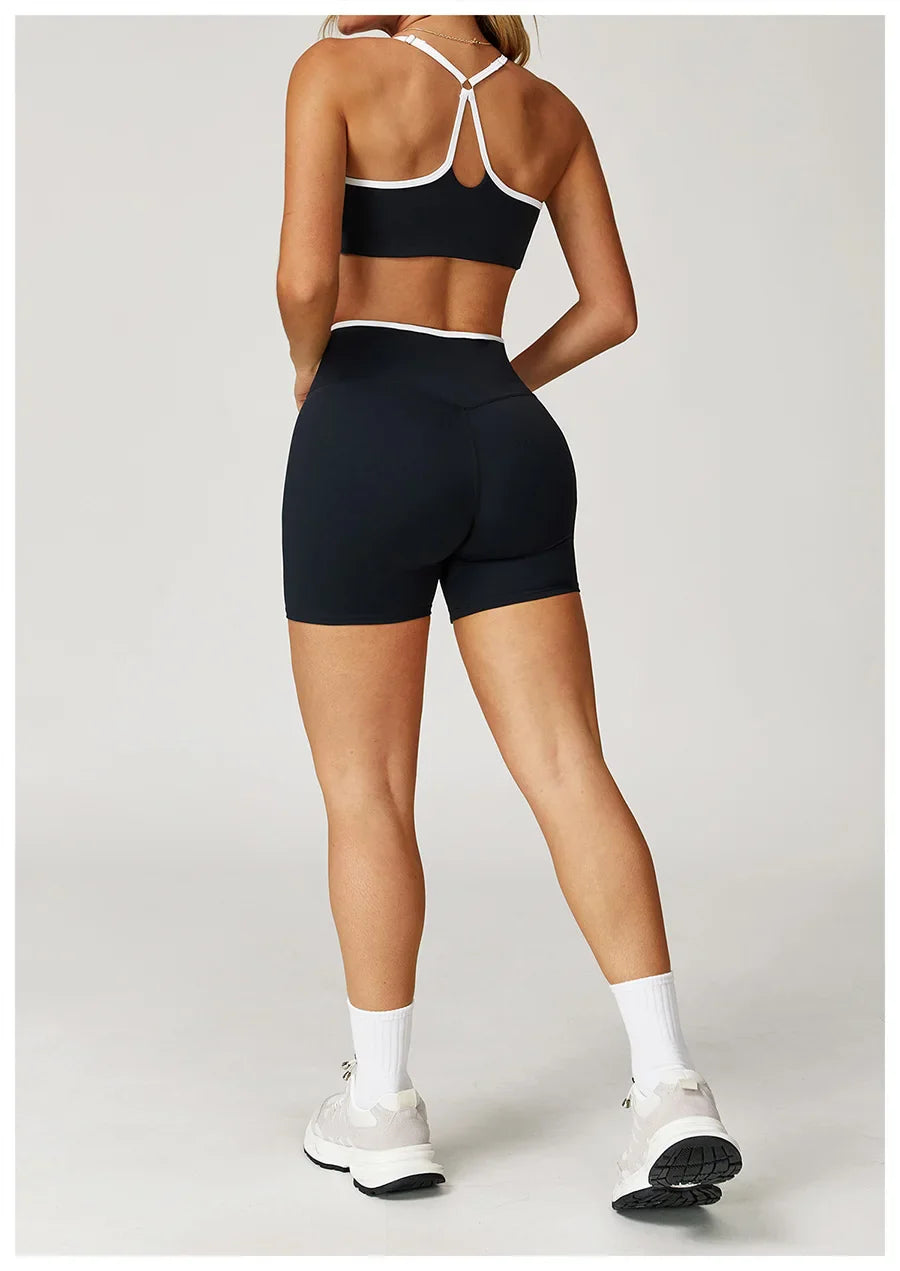 Sportswear Woman Gym Sports Bra Shorts Leggings 2 Piece Set Workout Naked Feeling Seamless Female Fitness Clothing Tracksuits