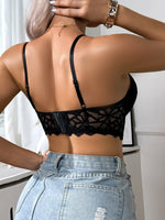 Sexy Lace floral Deep V Push Up Bra for Women, Adjustable Thin Strap Backless Comfortable Bralette Underwire Women Sexy bras