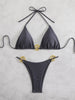 Sexy Thong Bikinis Sets Two Pieces Swimsuit Metal Hoops Link Swimwear Female Brazilian Biquini Triangle Beach Wear Bathing Suit test