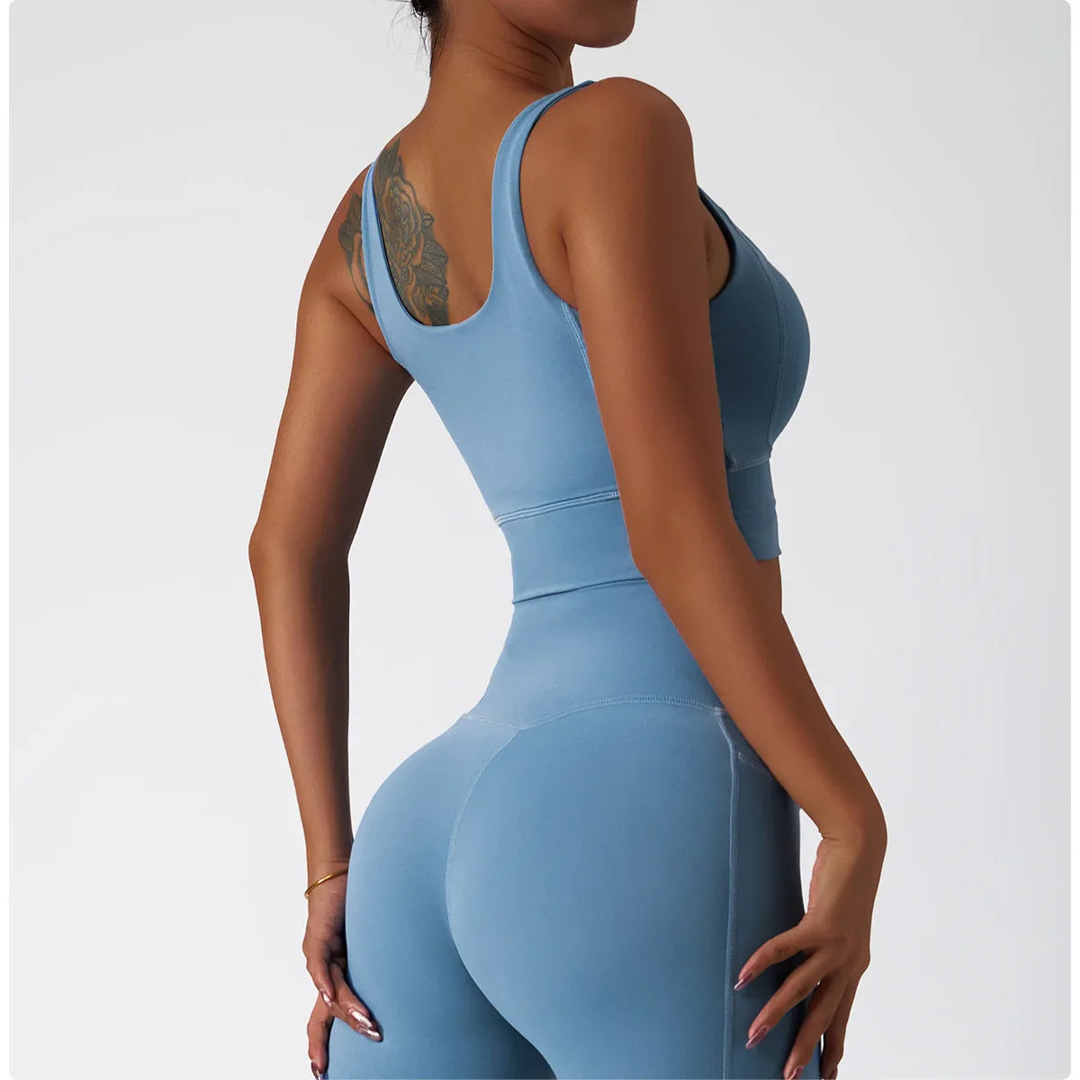 Comfort SkinFriendly Sports Bra With Chest Pad Tank Top Women Gym Fitness Running Yoga Bra Stretch Pull Up Vest Underwear Women