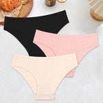 3PCS Women's Cotton Briefs Panties Female Sexy Low Waist Underwear M-XL Breathable Panty Girls Comfortable Intimates Lingerie