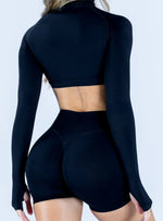 NCLAGEN Impact Crop Zippy Fitness Top Long Women Sleeve GYM Clothes Seamless Running Workout Quick Dry Pilates Sports Yoga Shirt