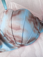 Summer Beach Bikini Colorful Ombre Shell Cup for Women's bra Sexy Push-Up Comfort Underwire Bra Women's Beach Vacation lingerie