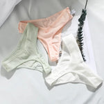 8 Pcs / Set Women' Cotton G-String Thong Panties Low Rise Sexy V-Shaped Underwear Soft And Breathable Bikini Lingerie