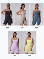 Women's Short Tracksuit One-Piece Sportswear Gym Workout Clothes Fitness Jumpsuit Stretch Bodysuit Yoga Suit Sports Playsuit