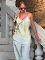 HH Sexy Women Asymmetrical Lace Slip Tops Summer Female Backless Sleeveless Off Shoulder Underwear Tanks Elegant Beach Camisole