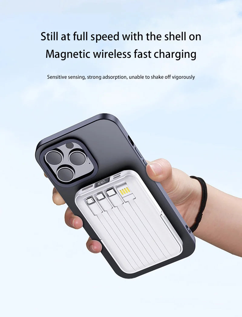 OnePlus Power Bank 200000mAh Portable Auxiliary Spare External Magnetic Battery Pack Wireless Charger For iPhone Xiaomi