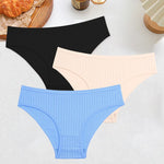 3PCS Women's Cotton Briefs Panties Female Sexy Low Waist Underwear M-XL Breathable Panty Girls Comfortable Intimates Lingerie