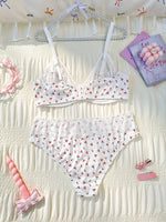 Wide Straps Plus Size Women's underwear set Flowers Lace Unlined Underwire Support Bra Comfort Lace Panties Lingerie Set