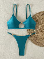 Sexy Thong Bikini 2026 Mujer Women Luxury Metal Ornament Hollow Out Push Up Micro Swimsuit Summer Bathing Suit Bathers Swimwear