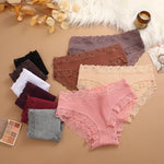 3Pcs Sexy Cotton Lace Panty Women Low Waist Panties Underwear S-XL Solid Color Ladies Briefs Lingere Underware Comfortable Women