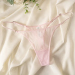Lace Mesh Women Briefs Sexy Thong Transparent Panties Underwear Low Waist Girls G String Seamless Lingerie Fitness T Back
