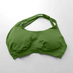 NCLAGEN Asymmetric Sports Bra High Support Backless Gym Top Women Halter Fitness Running Workout Clothes Sexy Seamless Underwear