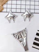 Sexy Micro Bikini 2025 Women Pentagram Design Transparent Swimwear Neon Clear Strap See Through Thong Swimsuit Traje De Baño
