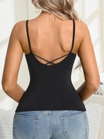Women Basic Sleeveless Tank Top Padded Camisole Fashion Backless Soft Ribbed Female Lingerie Outwear Top