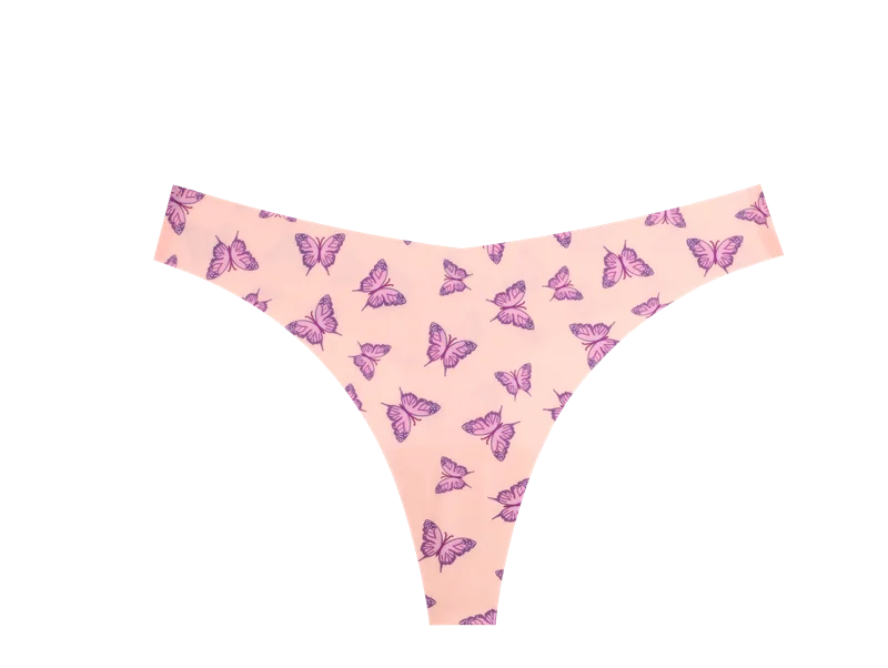 5Pcs Women Ultra-thin Seamless G-string Seamless Print Thongs Sexy Panties Ladies Soft Cute Thongs Female S-XL T-Back Panties