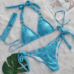Glossy Sexy Bikinis 2026 Swimsuit With Rhinestones Women Swimwear Female Push Up Bikini Beach Swim Wear Bathing Suit Pool Bather