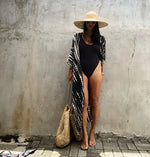 Beach Cover Ups for Swimwear Women Black Tie Dye Kimono Swimsuit Cape Summer Dress 2022 Beachwear Outfits Sales
