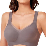 Women's Wire-free Seamless Bra Full Cup Breathable Thin Padding Bras Solid Color Plus Size Comfortable Outer Bra Underwear