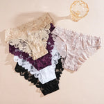 3Pcs/Set Sexy Floral Lace Underwear Panties Sets Hollow Out See-Through Romantic Lingerie Underwear Sexy Women Panties S-XL