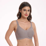Women's Wire-free Seamless Bra Full Cup Breathable Thin Padding Bras Solid Color Plus Size Comfortable Outer Bra Underwear