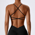 Women Cross Strap Sports Bra Women Push Up Sport Bra Yoga Gym Crop Top Brassiere Fitness Top Seamless Sport Bra Breathable Bras