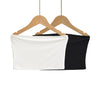 Sleek Seamless Crop Tops For Women Smooth Stretch Straight Neckline Classic Black And White For Summer Casual Daily Wear 72UE test