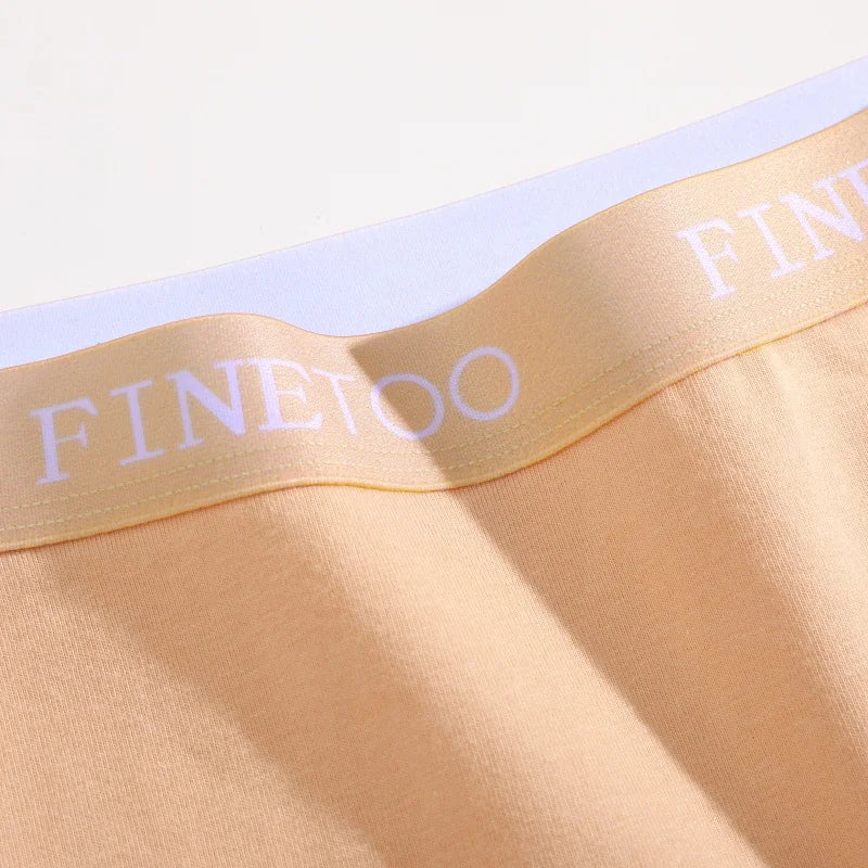 FINETOO 4Pcs Women'sCotton Panties Sexy Breathable Low WaistBriefs Letter Straps Underwear Soft Stretch Comfortable Lingerie