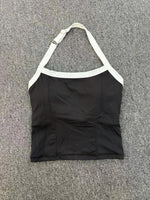 Hanging Neck Top Women Sports Bra Push Up Fitness Yoga Bra Color Blocked Underwear Gym Sport Tops Women Running Vest Bralette