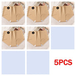 5PCS Seamless Mulberry Silk Underwear Ultral Thin Women's Panties Sexy High Elastic Invisible Briefs Soft Underpants Lingerie