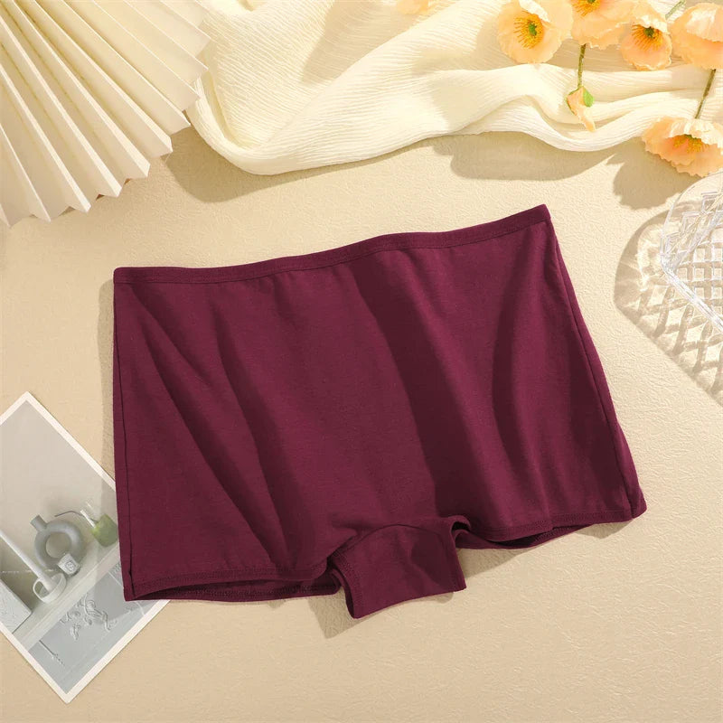 2PCS Women's Panties Cotton Seamless Sports Boxers Underwear Female Solid Color Briefs Cozy Lingerie Intimate Underpants XS-XL
