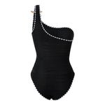 Women's One Piece Swimsuti Sexy Black Metal Starfish Ornament Tummy Control Swimwear 2025 Summer Bathing Suit Holiday Monokini