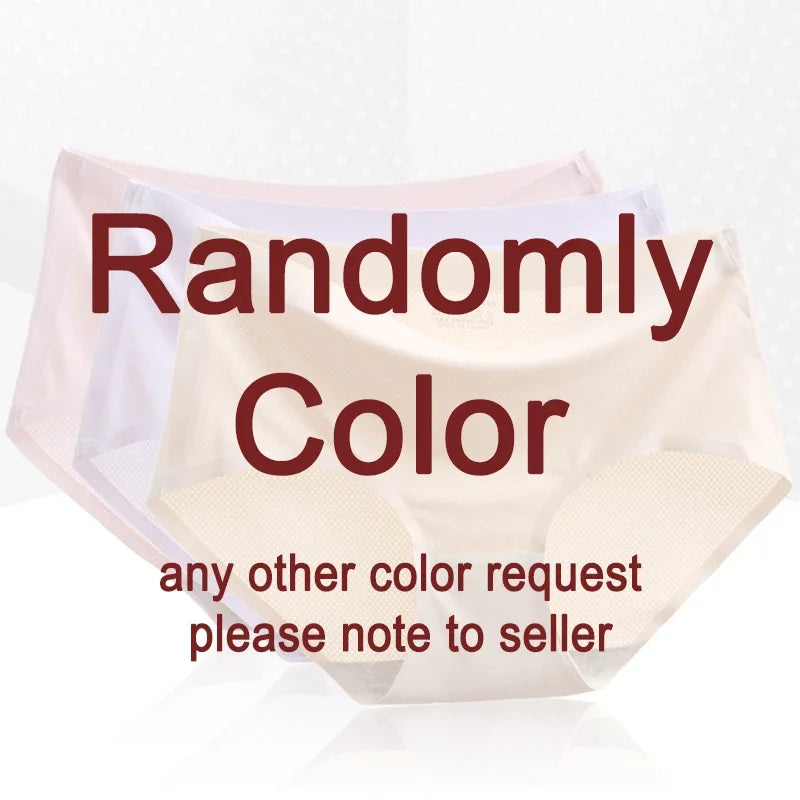 4Pcs Women's Seamless Cotton Briefs Women Plus SizePanties Solid Color Breathable Underwear Female Low Waist Soft Lingerie S-XXL