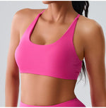 Beautiful Back Cross Back Women Bra Fitness Bra Tights Yoga Vest High Strength Shockproof Gym Sports Top Push Up With Chest Pad
