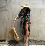 Beach Cover Ups for Swimwear Women Black Tie Dye Kimono Swimsuit Cape Summer Dress 2022 Beachwear Outfits Sales