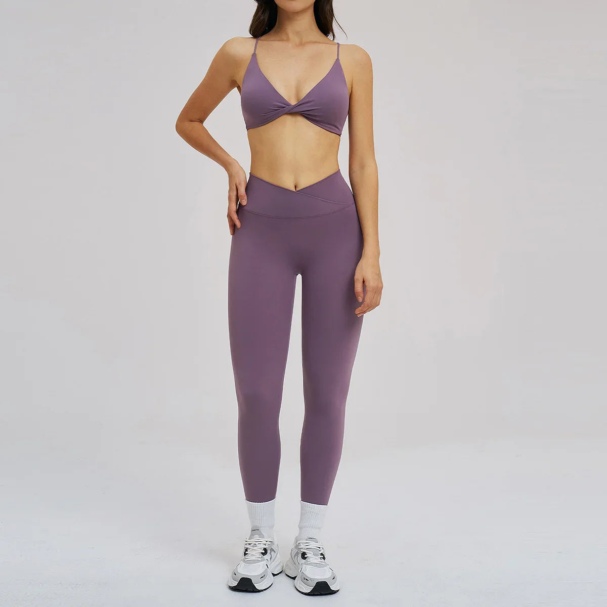 2PCS Yoga Suit Sports Set Women Fitness Quick-Drying Gym Tracksuit Running Nude Feeling Workout Outfit Sport Bra Leggings Suit