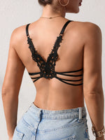 Butterfly lace Backless Style sexy bras Fashion Comfortable women's bra Front closure push-up bra