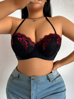 B C D Thin Cup Floral Lace Large Size Bra Side-Breast-Enhancing Silicone Pad Minimizer Push up Comfortable Bra