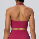 Sexy Gym Women's Sports Bra Breathable Hanging Neck Backless Sports Bra Women's Comfortable Exercise Pilates Training Yoga Top