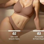 Women's Jelly Bra Wire-free Seamless 3/4 Cup and Thin Molded Bra Soft Support Underwear Comfortable Push-up Bra