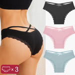 3Pcs Women Cotton Panties Seamless Hollow Sexy Design Unique Low Waist Women Panty Breathable Girl Underwear Soft Lingerie S-XL