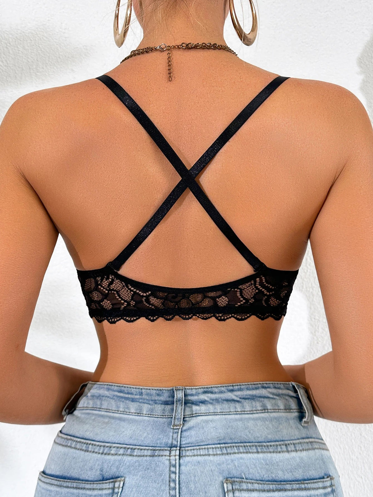 1Pcs Lace Butterfly Women's Sexy Bras French Front Closure Push up Bra Non-Padded Comfortable Versatile Back Design Top