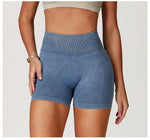 High Waist Yoga Shorts Women Sand Washed Yoga Shorts Workout Shorts Fitness Yoga Lift Butt Fitness Yoga Gym Running Short Pants