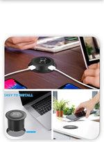 3 in 1 Wireless Charger Built in Type-C USB Ports Desktop Embedded Charging Station for iPhone 17 Xiaomi Airpods Mobile Phone