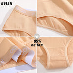 FINETOO 4Pcs Women'sCotton Panties Sexy Breathable Low WaistBriefs Letter Straps Underwear Soft Stretch Comfortable Lingerie