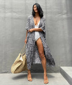 Beach Cover Ups for Swimwear Women Black Tie Dye Kimono Swimsuit Cape Summer Dress 2022 Beachwear Outfits Sales