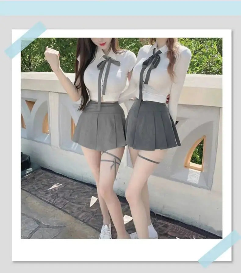 WOMENGAGA Korea Style Sexy Slim High Waist Strap A-line Half Length Skirt Fashion Women Skorts JK Sweet 2023 NewOW3W
