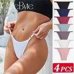 4Pcs/Set Women's Cotton Panties 3Pcs/set Sexy Low Waist Briefs M-2XL Comfortable Underwear Female Soft Color Underpants Lingerie