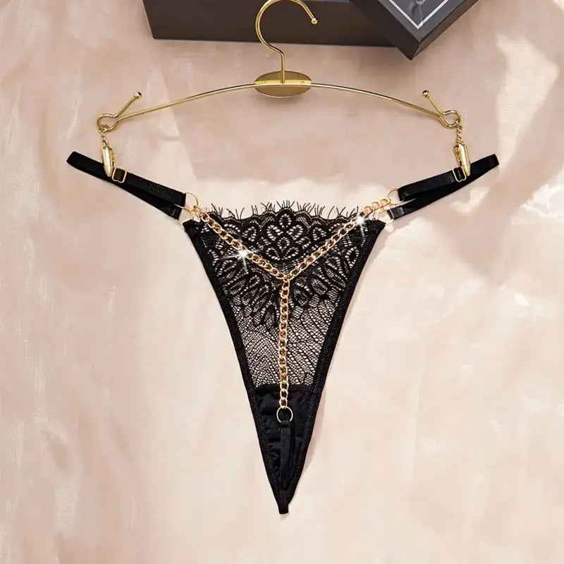 Transparent Hot Temptation Thongs G-strings Woman Panty Pearl Open Hip Briefs Porn Hollow Solid Lace Pantys FemaleEroticCostumes